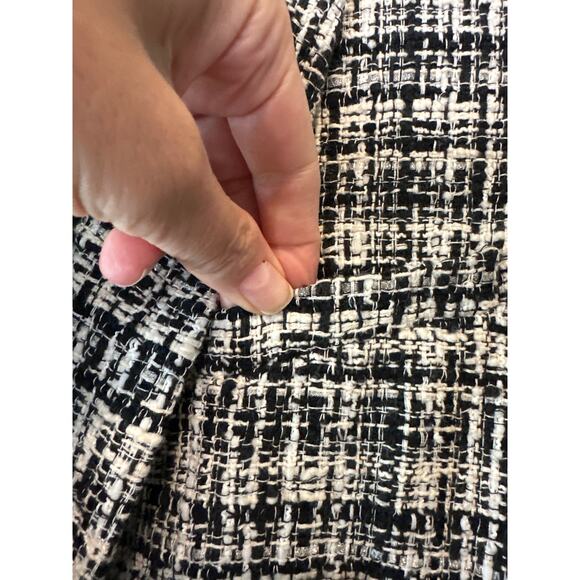 L’AGENCE Kenzie Black & Ivory Tweed Double-Breasted Blazer Size 4 - Picture 6 of 11